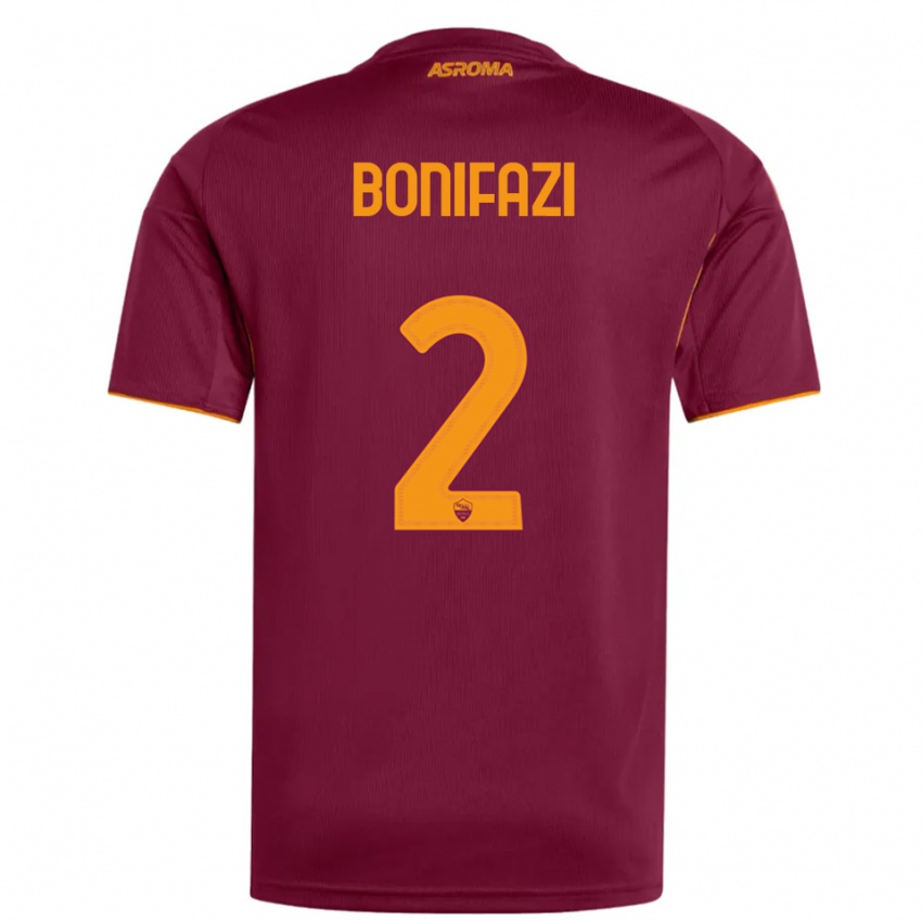 ילדים ג׳יאמפאולו בוניפאזי #2 בורגונדי כתום ג'רזי ביתית 2025/26 חולצה קצרה