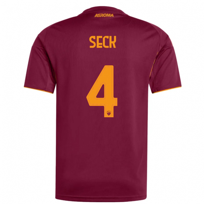 ילדים Mohamed Seck #4 בורגונדי כתום ג'רזי ביתית 2025/26 חולצה קצרה