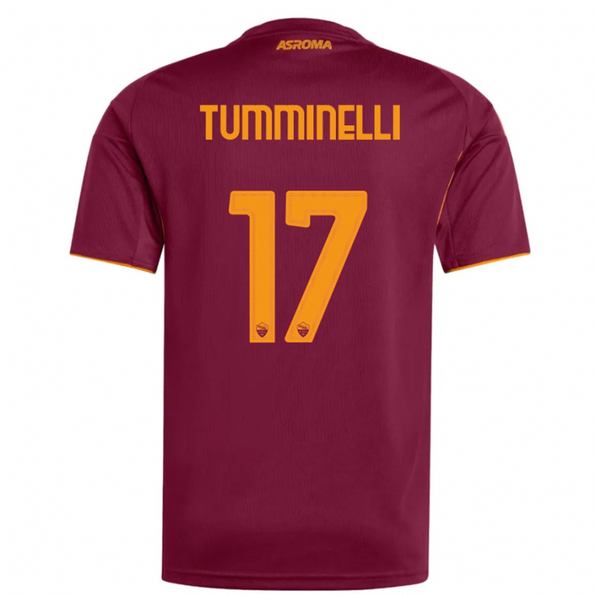 ילדים Gianmarco Tumminelli #17 בורגונדי כתום ג'רזי ביתית 2025/26 חולצה קצרה