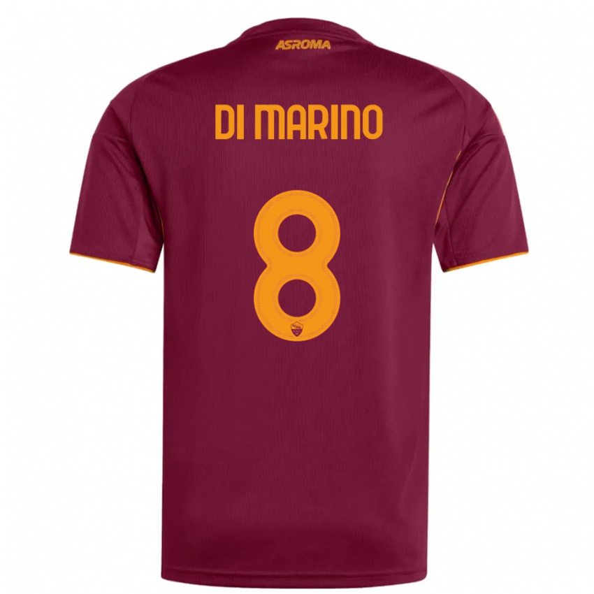 ילדים Baldo Di Marino #8 בורגונדי כתום ג'רזי ביתית 2025/26 חולצה קצרה