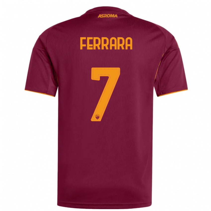 ילדים Francesco Ferrara #7 בורגונדי כתום ג'רזי ביתית 2025/26 חולצה קצרה