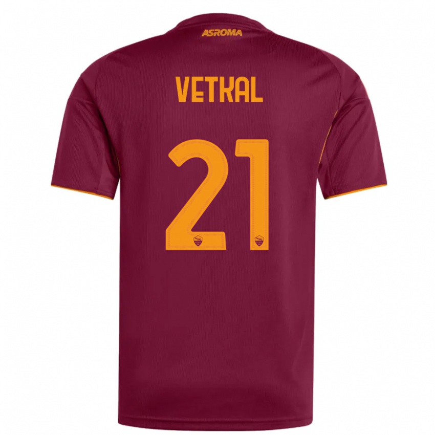 ילדים Martin Vetkal #21 בורגונדי כתום ג'רזי ביתית 2025/26 חולצה קצרה