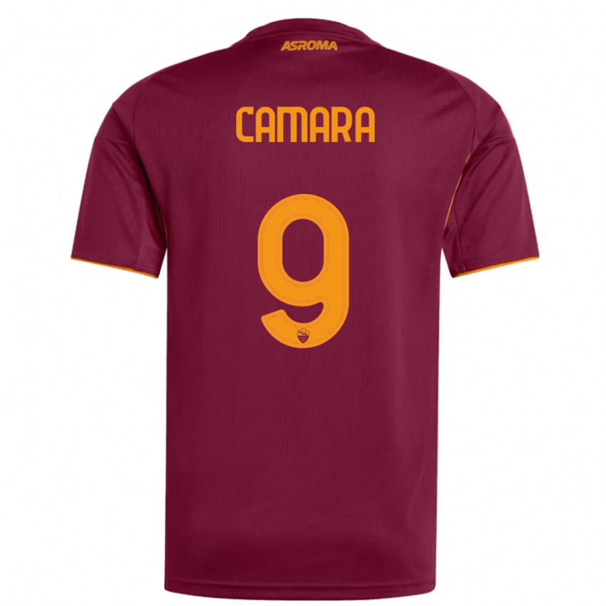 ילדים Mandjou Camara #9 בורגונדי כתום ג'רזי ביתית 2025/26 חולצה קצרה