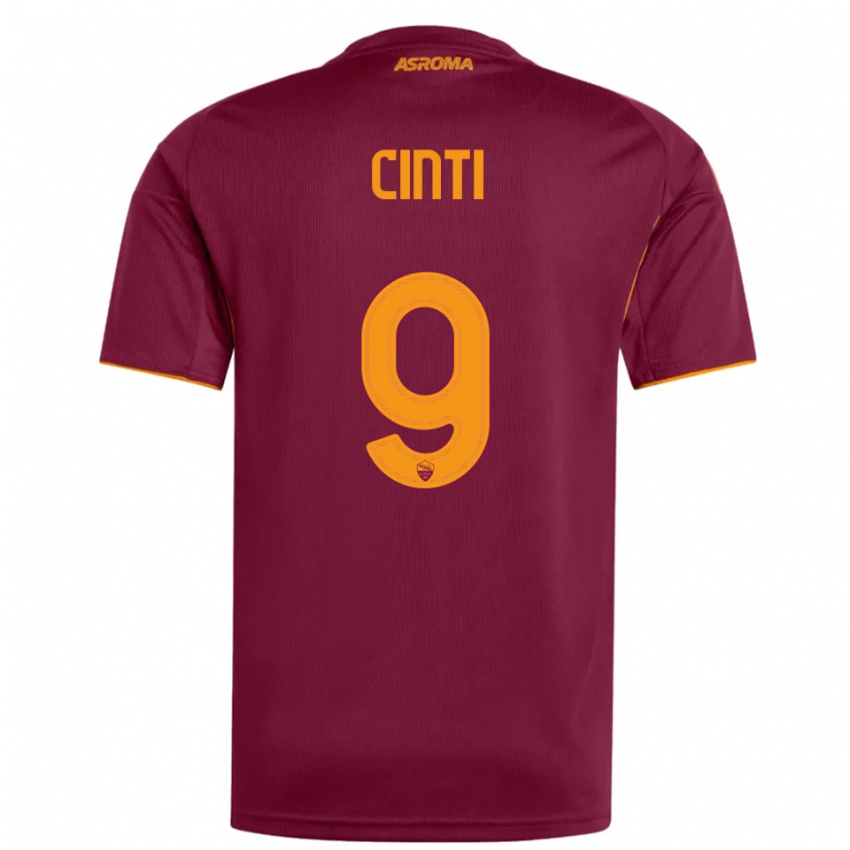 ילדים Valerio Cinti #9 בורגונדי כתום ג'רזי ביתית 2025/26 חולצה קצרה