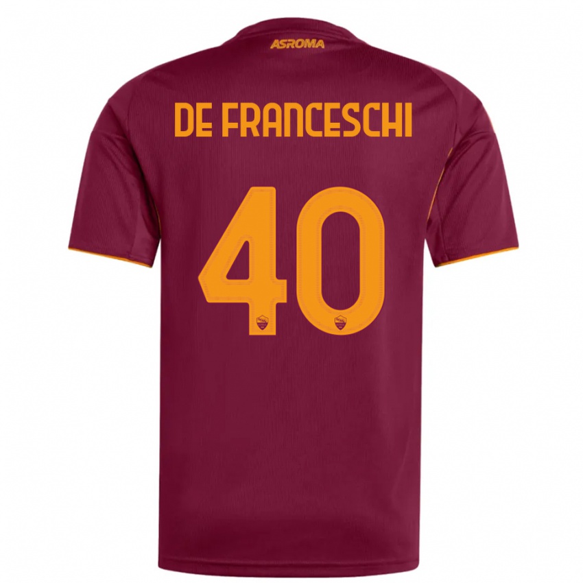 ילדים לאונרדו דה פרנצ'סקי #40 בורגונדי כתום ג'רזי ביתית 2025/26 חולצה קצרה