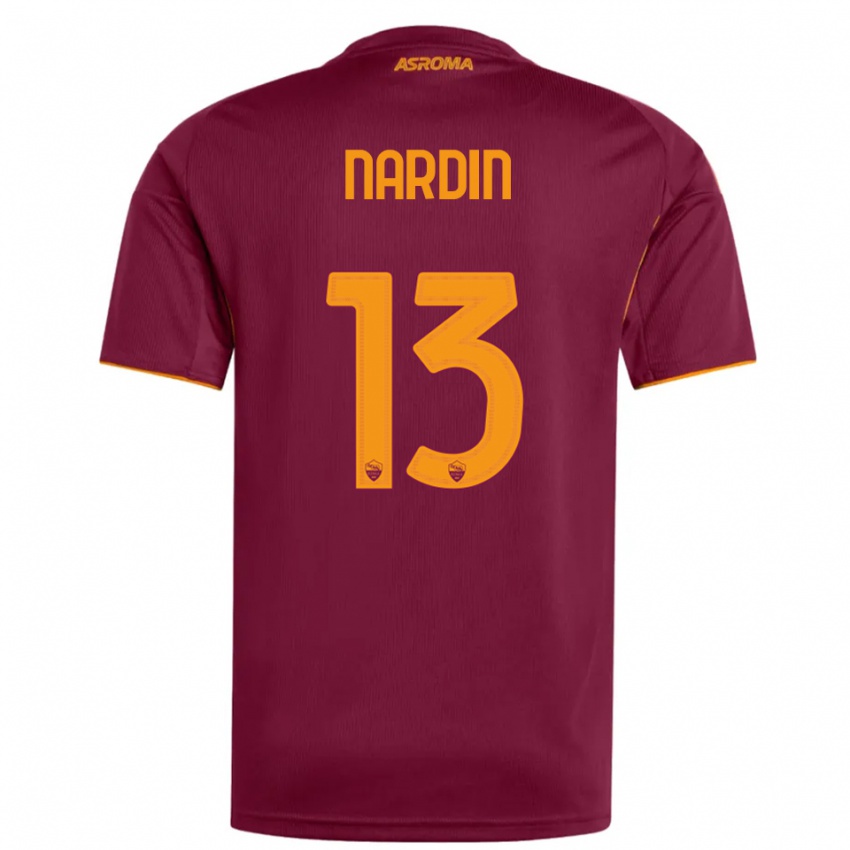 ילדים פדריקו נרדין #13 בורגונדי כתום ג'רזי ביתית 2025/26 חולצה קצרה