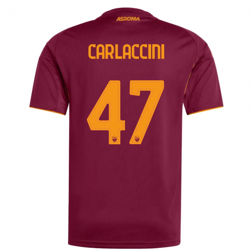 ילדים Samuele Carlaccini #47 בורגונדי כתום ג'רזי ביתית 2025/26 חולצה קצרה