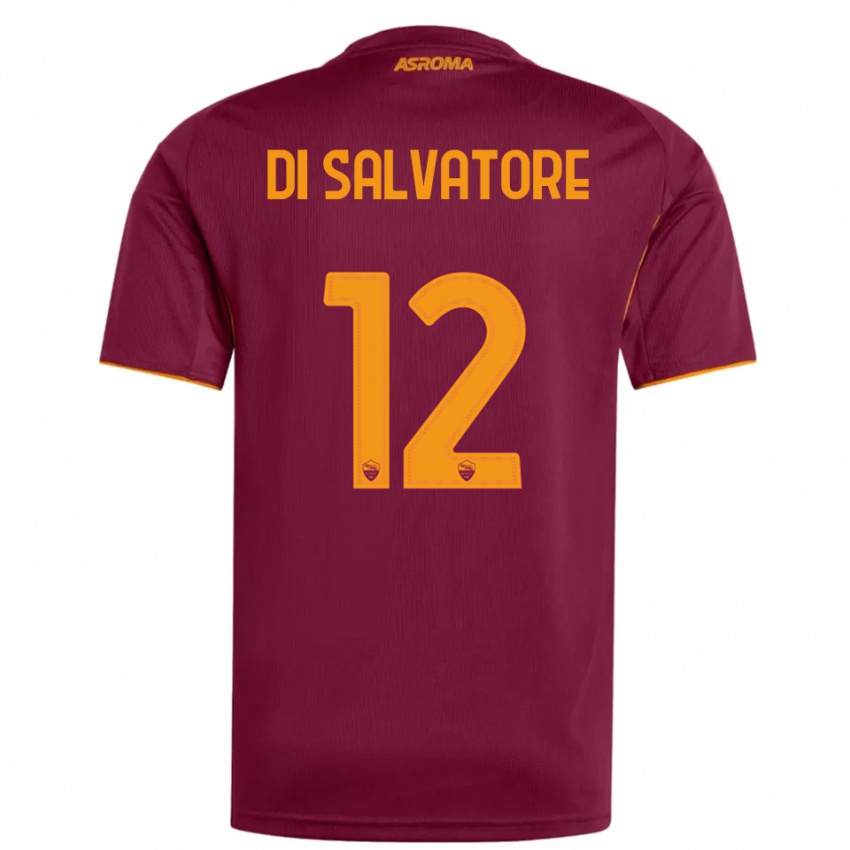 ילדים Diego Di Salvatore #12 בורגונדי כתום ג'רזי ביתית 2025/26 חולצה קצרה