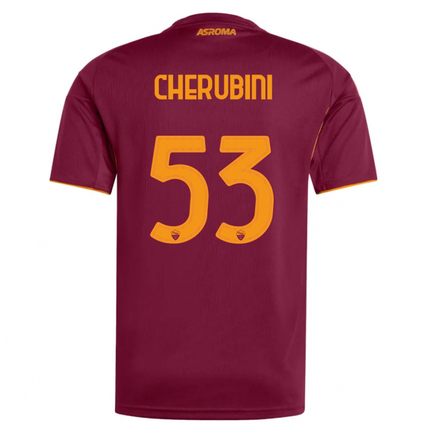ילדים Martina Cherubini #53 בורגונדי כתום ג'רזי ביתית 2025/26 חולצה קצרה