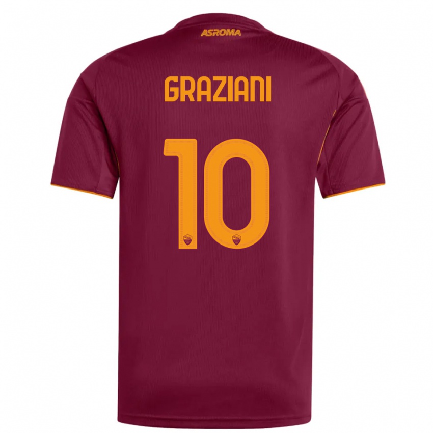 ילדים לאונרדו גרציאני #10 בורגונדי כתום ג'רזי ביתית 2025/26 חולצה קצרה