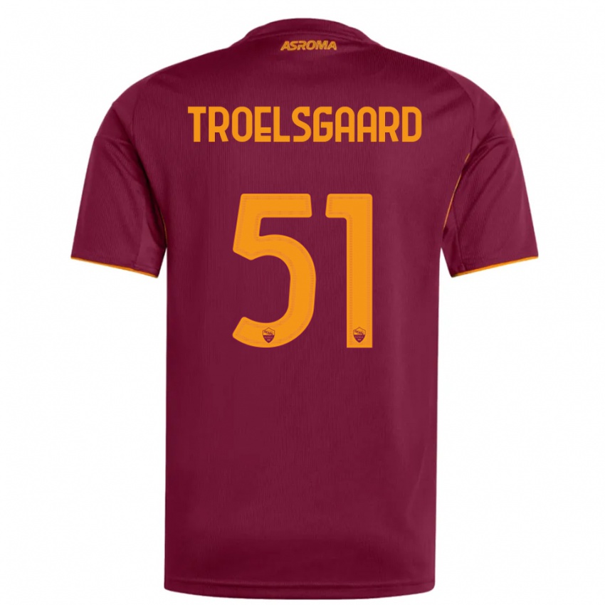 ילדים Sanne Troelsgaard #51 בורגונדי כתום ג'רזי ביתית 2025/26 חולצה קצרה