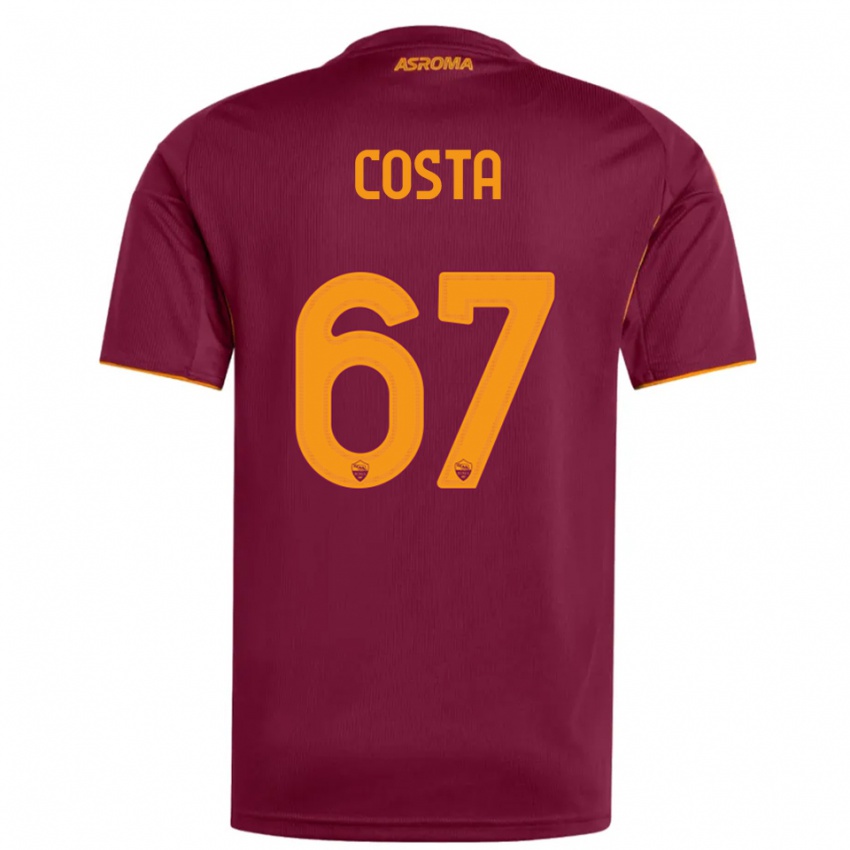 ילדים ז'ואאו מרקס דה קוסטה #67 בורגונדי כתום ג'רזי ביתית 2025/26 חולצה קצרה