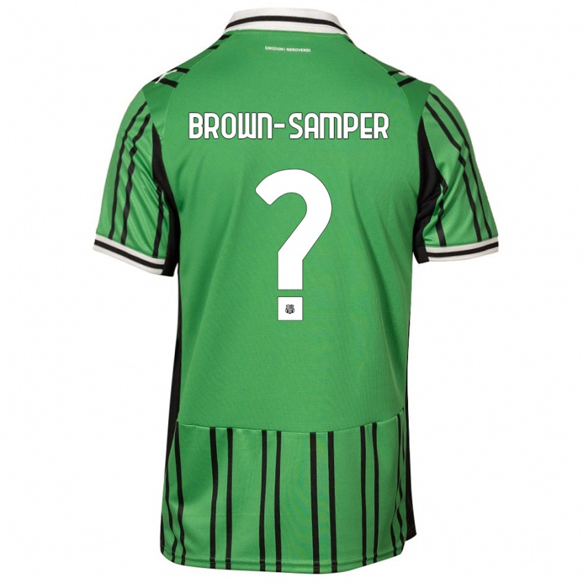 ילדים איזק בראון-סמפר #0 ירוק שחור ג'רזי ביתית 2025/26 חולצה קצרה