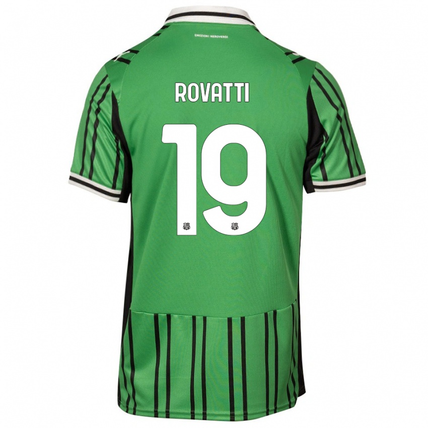 ילדים Matteo Rovatti #19 ירוק שחור ג'רזי ביתית 2025/26 חולצה קצרה