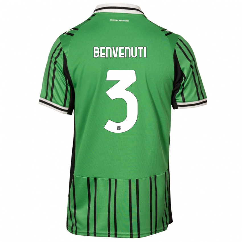 ילדים טומאסו בנוונוטי #3 ירוק שחור ג'רזי ביתית 2025/26 חולצה קצרה