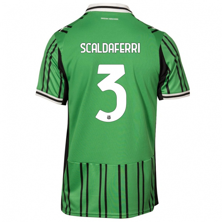 ילדים Andrea Scaldaferri #3 ירוק שחור ג'רזי ביתית 2025/26 חולצה קצרה