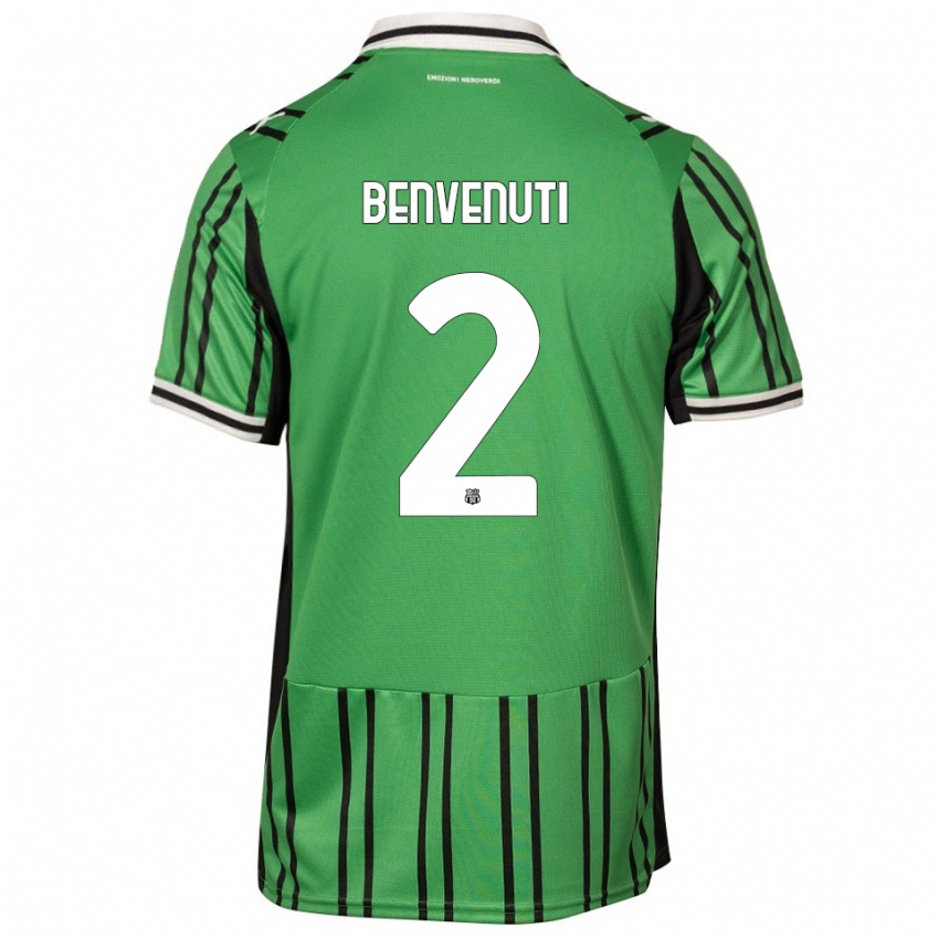 ילדים Giacomo Benvenuti #2 ירוק שחור ג'רזי ביתית 2025/26 חולצה קצרה