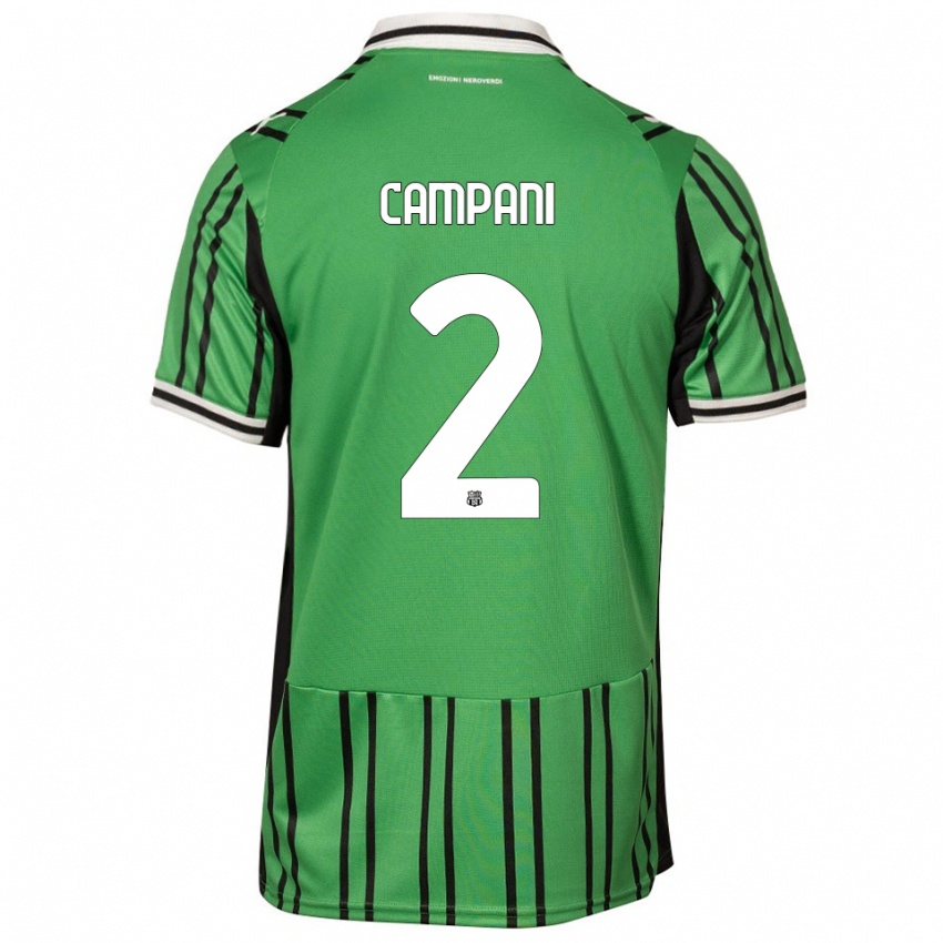 ילדים Andrea Campani #2 ירוק שחור ג'רזי ביתית 2025/26 חולצה קצרה