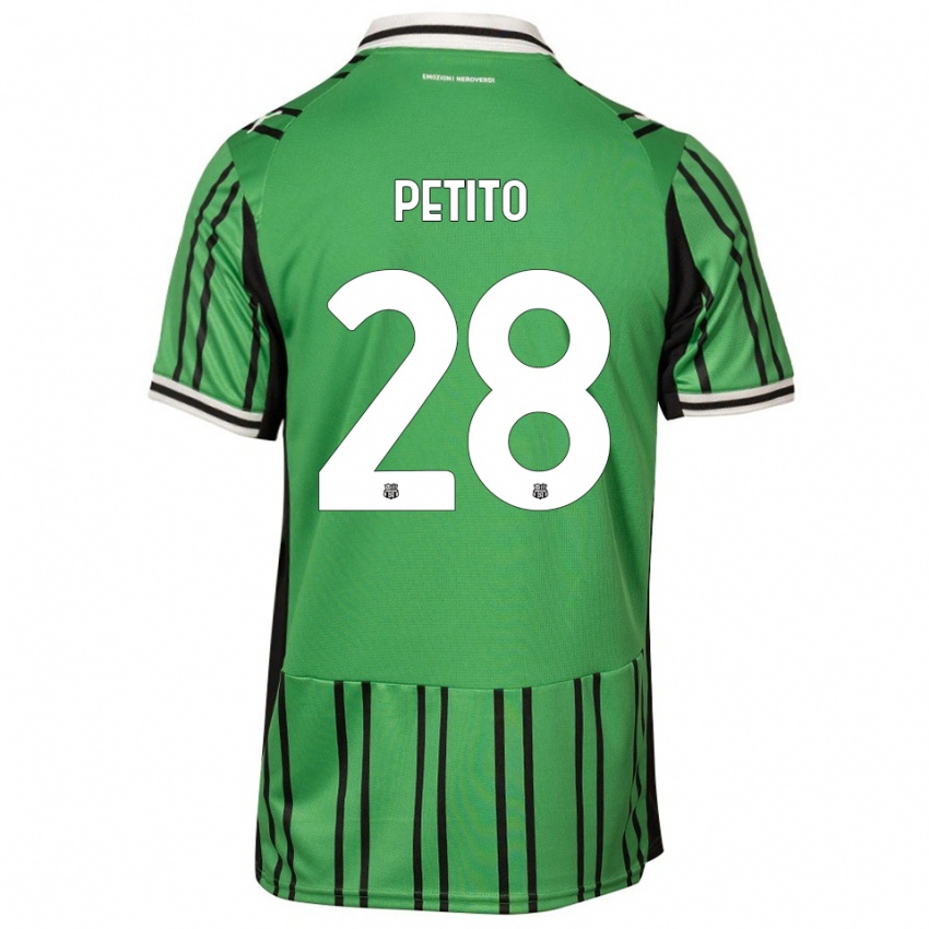 ילדים Christian Petito #28 ירוק שחור ג'רזי ביתית 2025/26 חולצה קצרה