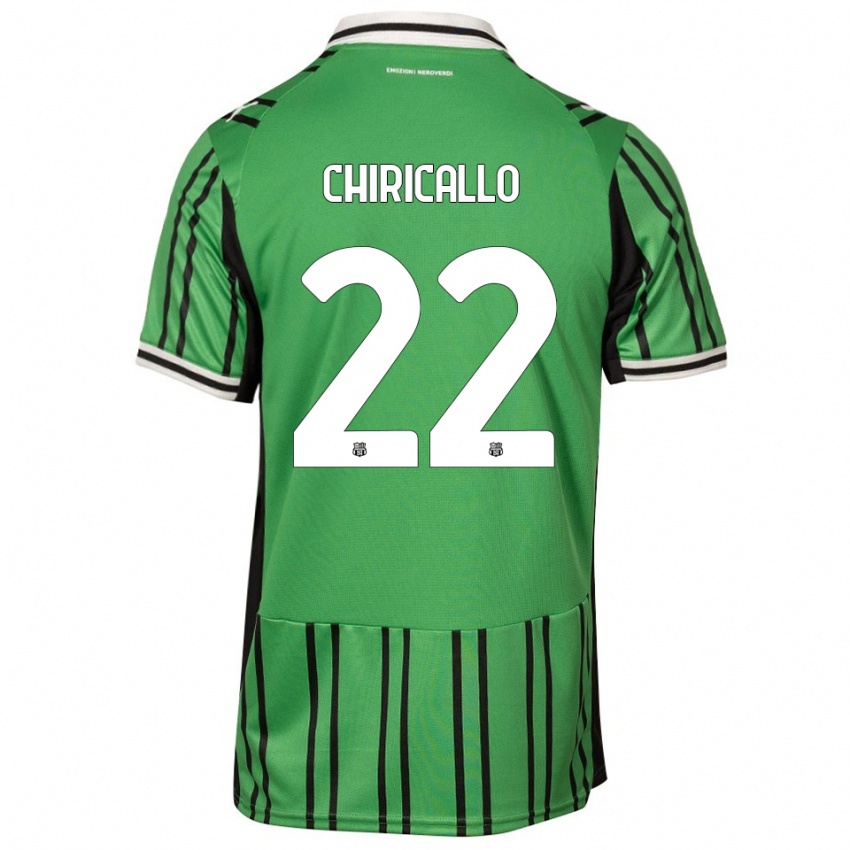 ילדים Giovanni Chiricallo #22 ירוק שחור ג'רזי ביתית 2025/26 חולצה קצרה