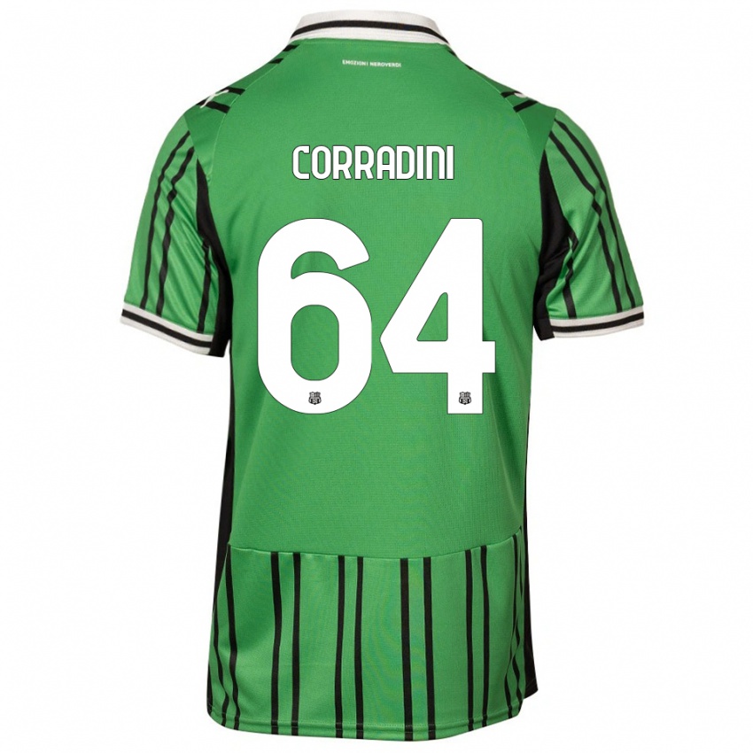 ילדים Francesco Corradini #64 ירוק שחור ג'רזי ביתית 2025/26 חולצה קצרה