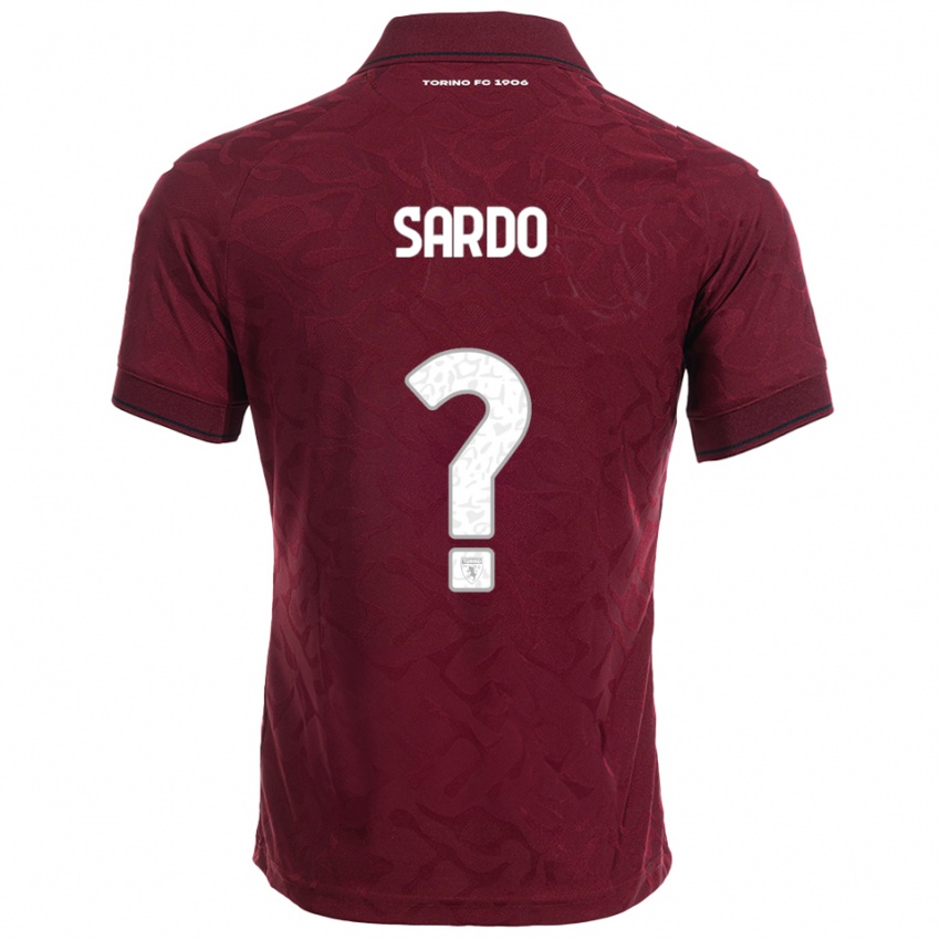 ילדים כריסטיאן סרדו #0 בורגונדי לבן ג'רזי ביתית 2025/26 חולצה קצרה