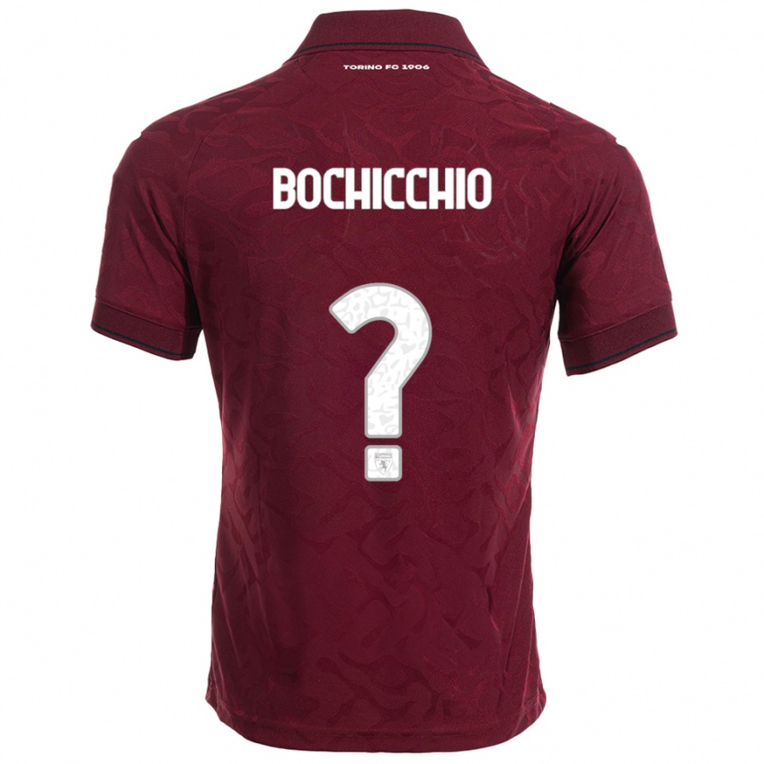 ילדים פרנצ'סקו בוצ'יצ'יו #0 בורגונדי לבן ג'רזי ביתית 2025/26 חולצה קצרה