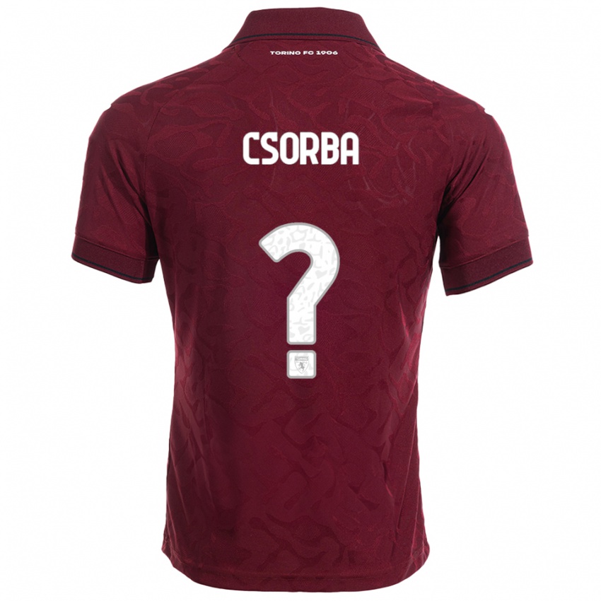 ילדים Noel Csorba #0 בורגונדי לבן ג'רזי ביתית 2025/26 חולצה קצרה