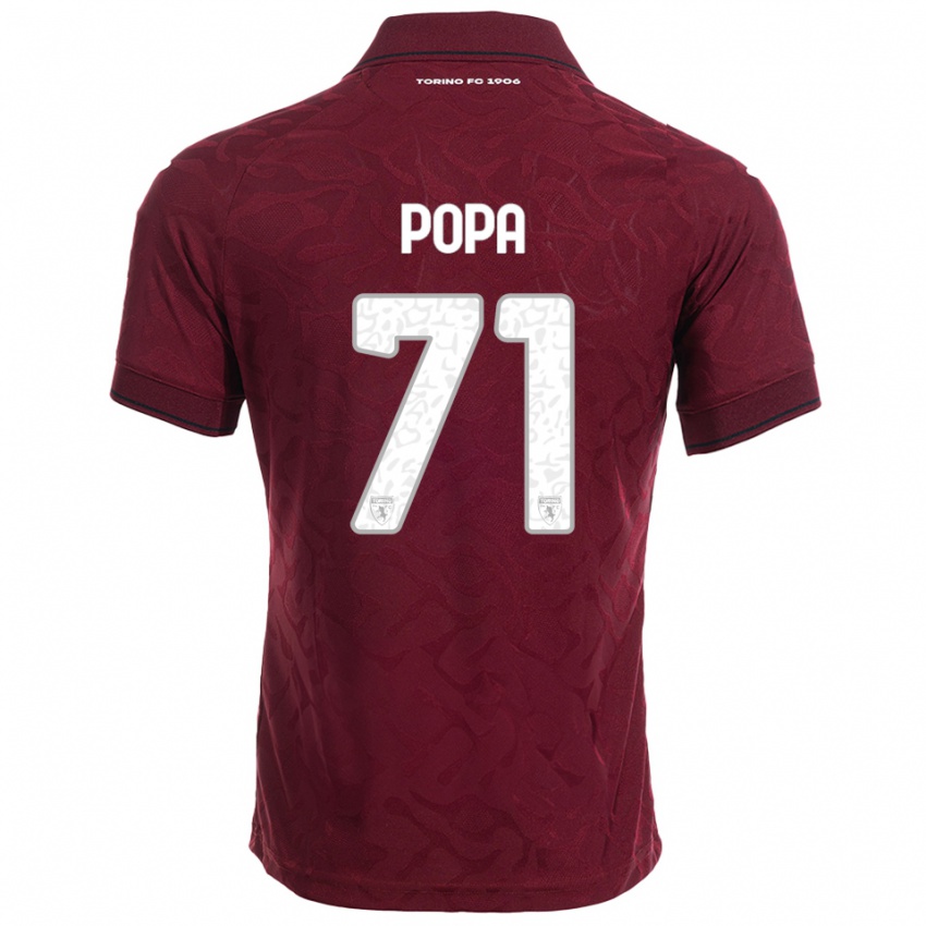 ילדים מיכאי פופה #71 בורגונדי לבן ג'רזי ביתית 2025/26 חולצה קצרה