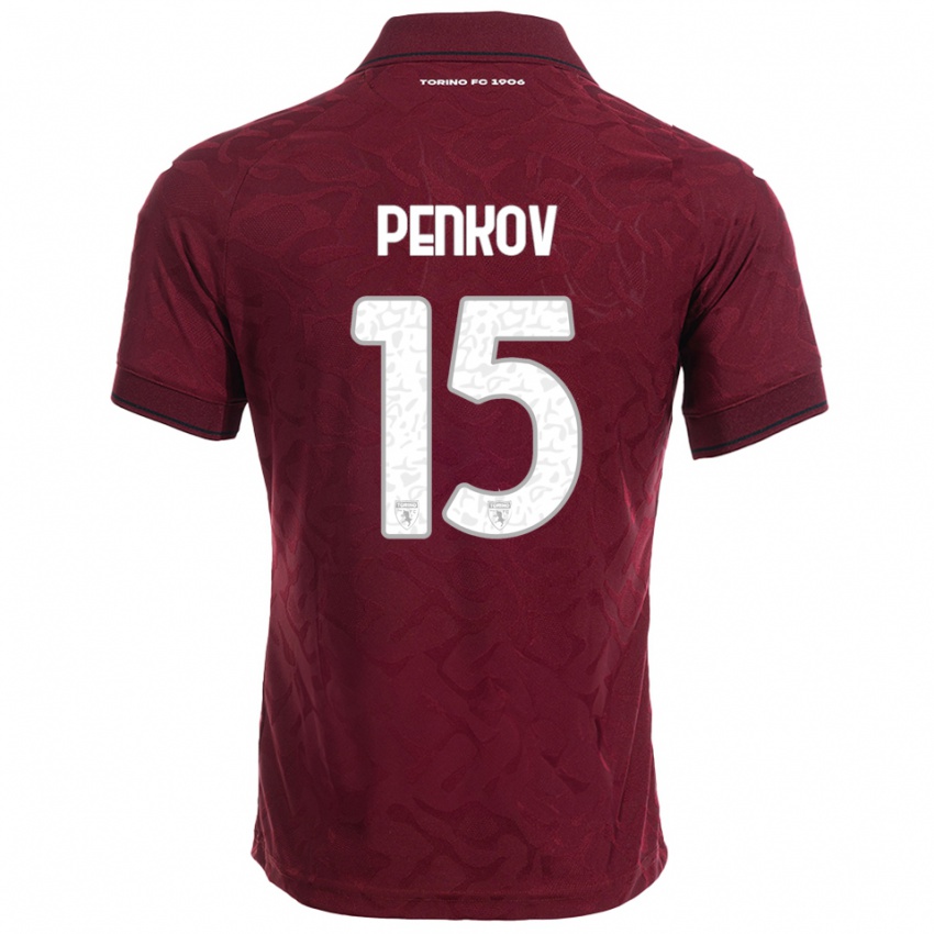 ילדים Borislav Penkov #15 בורגונדי לבן ג'רזי ביתית 2025/26 חולצה קצרה