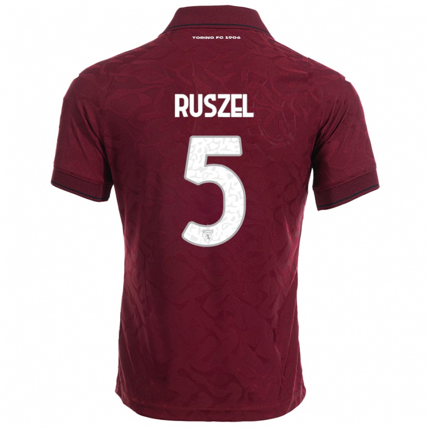 ילדים מרסל ראסל #5 בורגונדי לבן ג'רזי ביתית 2025/26 חולצה קצרה