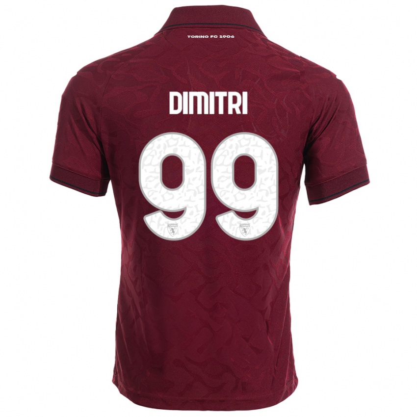 ילדים מתאו דימיטרי #99 בורגונדי לבן ג'רזי ביתית 2025/26 חולצה קצרה