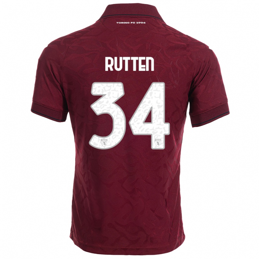 ילדים ג'יל רוטן #34 בורגונדי לבן ג'רזי ביתית 2025/26 חולצה קצרה