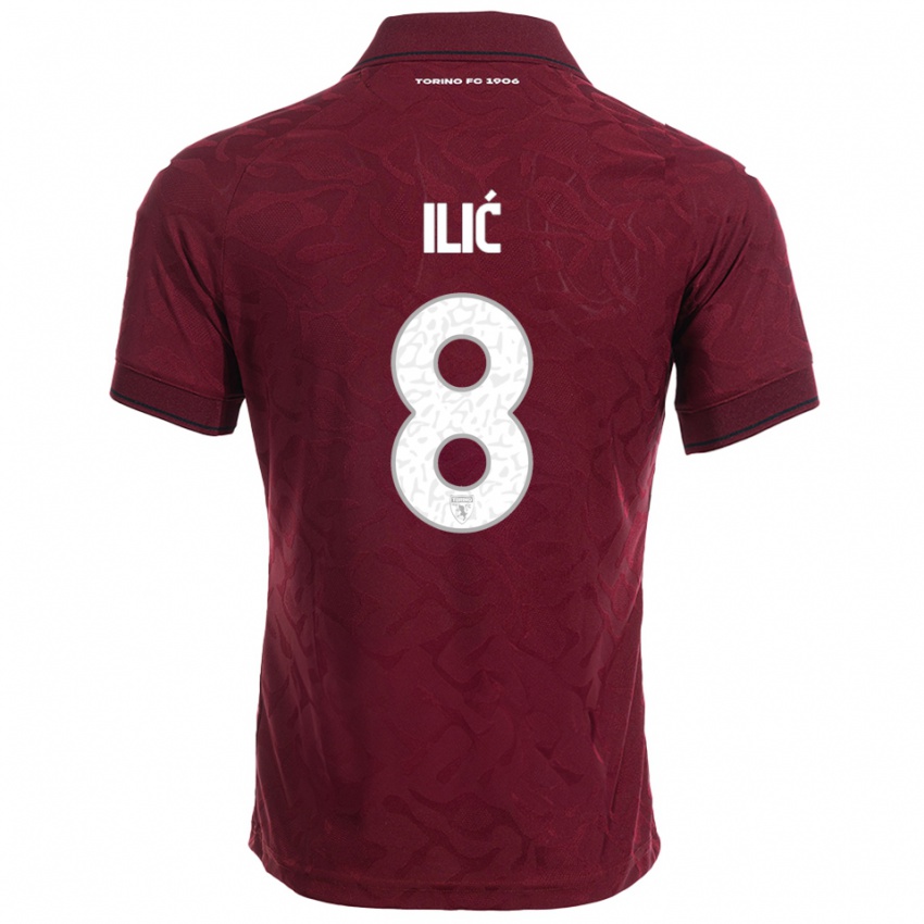 ילדים איבן איליץ' #8 בורגונדי לבן ג'רזי ביתית 2025/26 חולצה קצרה