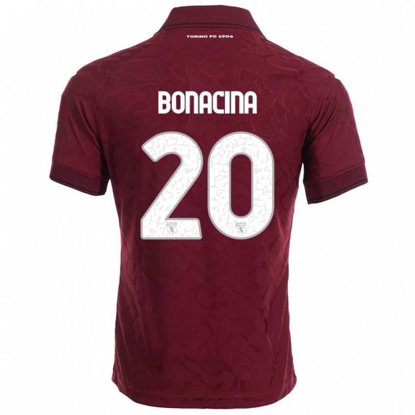 ילדים David Bonacina #20 בורגונדי לבן ג'רזי ביתית 2025/26 חולצה קצרה