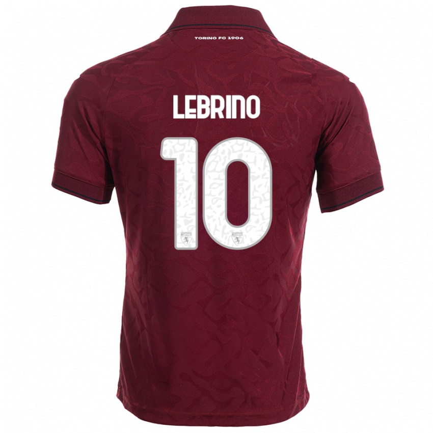 ילדים Danilo Lebrino #10 בורגונדי לבן ג'רזי ביתית 2025/26 חולצה קצרה