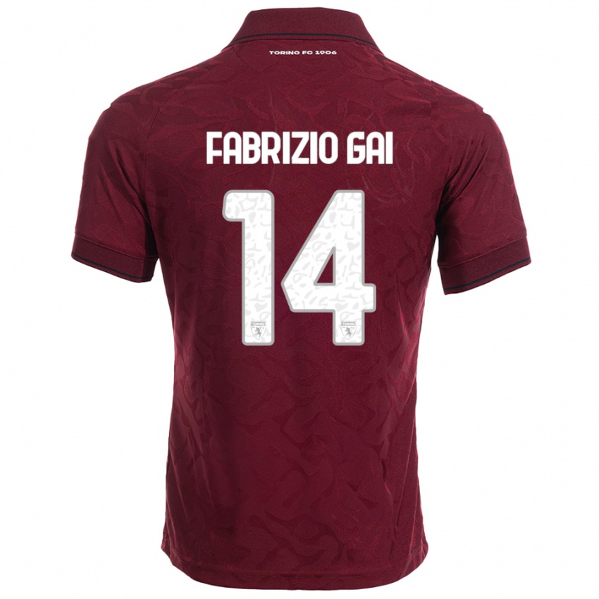 ילדים פבריציו גאי #14 בורגונדי לבן ג'רזי ביתית 2025/26 חולצה קצרה