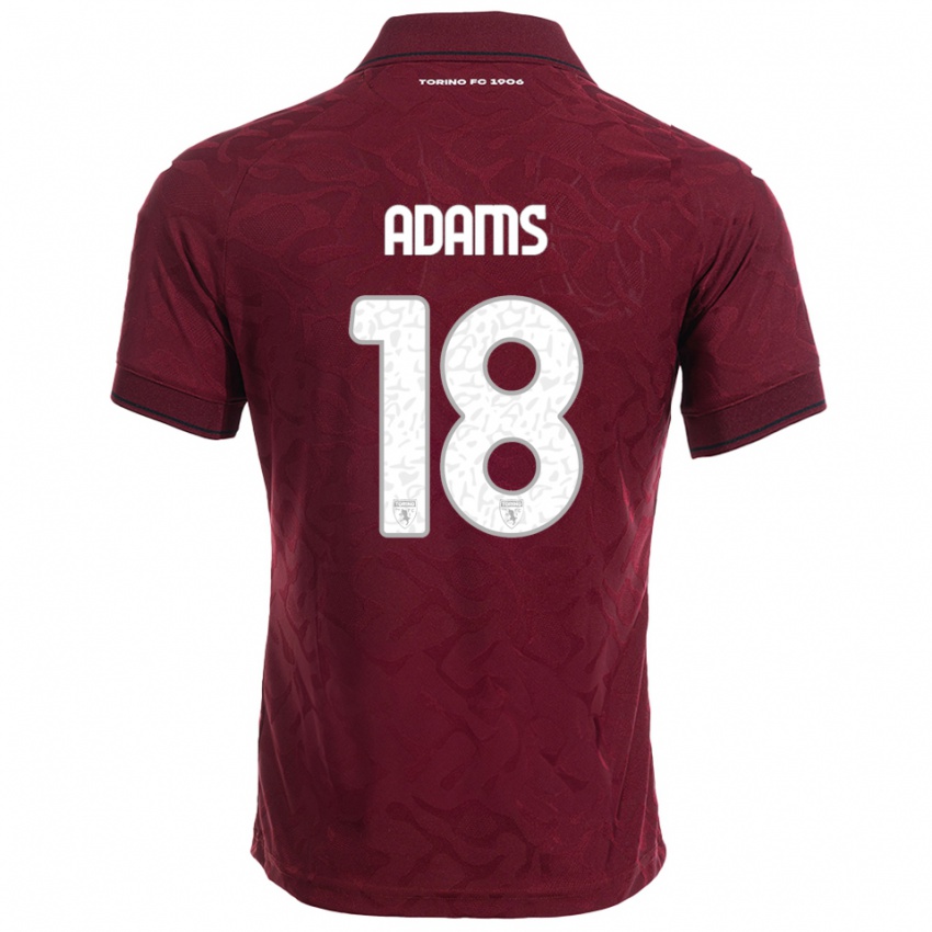 ילדים צ'ה אדמס #18 בורגונדי לבן ג'רזי ביתית 2025/26 חולצה קצרה