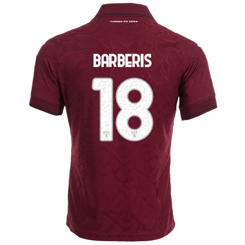 ילדים לורה ברבריס #18 בורגונדי לבן ג'רזי ביתית 2025/26 חולצה קצרה