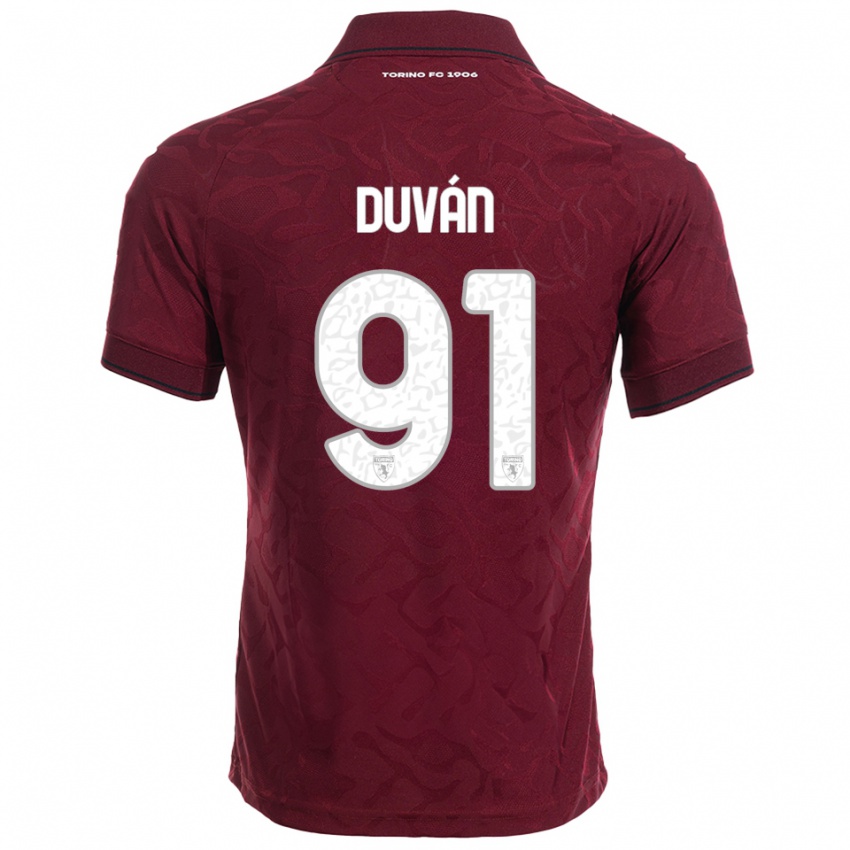 ילדים דובאן ספאטה #91 בורגונדי לבן ג'רזי ביתית 2025/26 חולצה קצרה