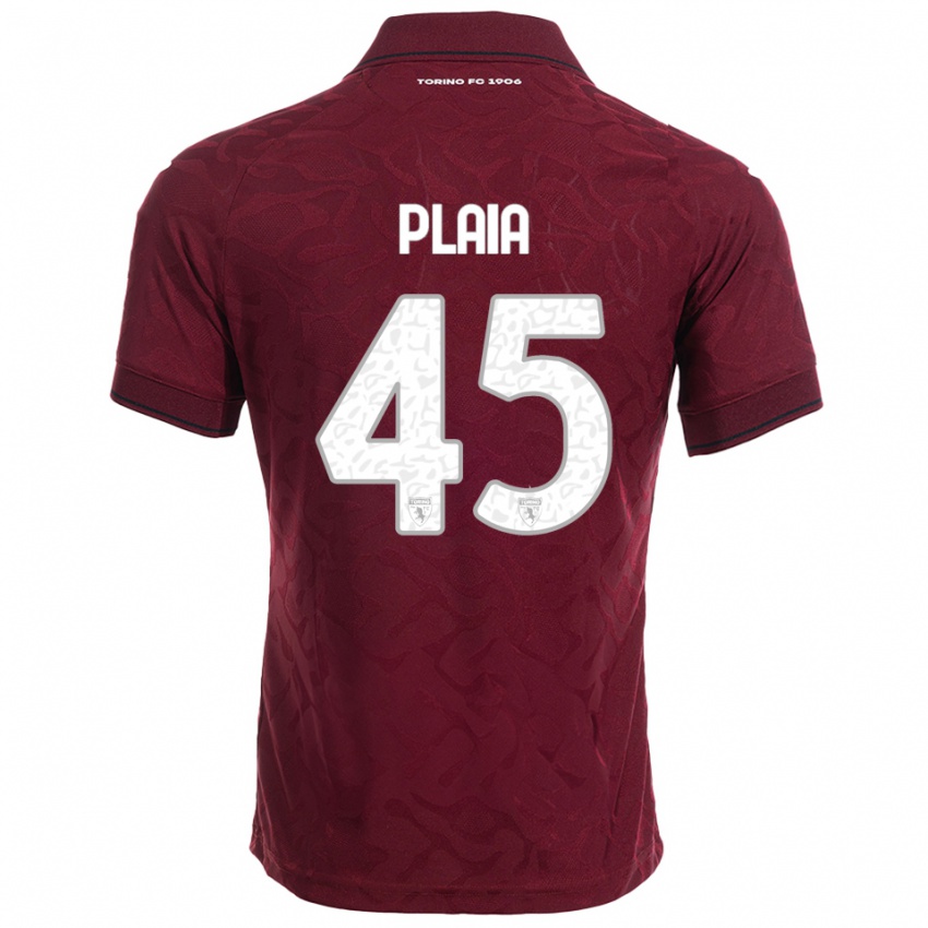 ילדים פרנצ׳סקו סבריו פלאיה #45 בורגונדי לבן ג'רזי ביתית 2025/26 חולצה קצרה