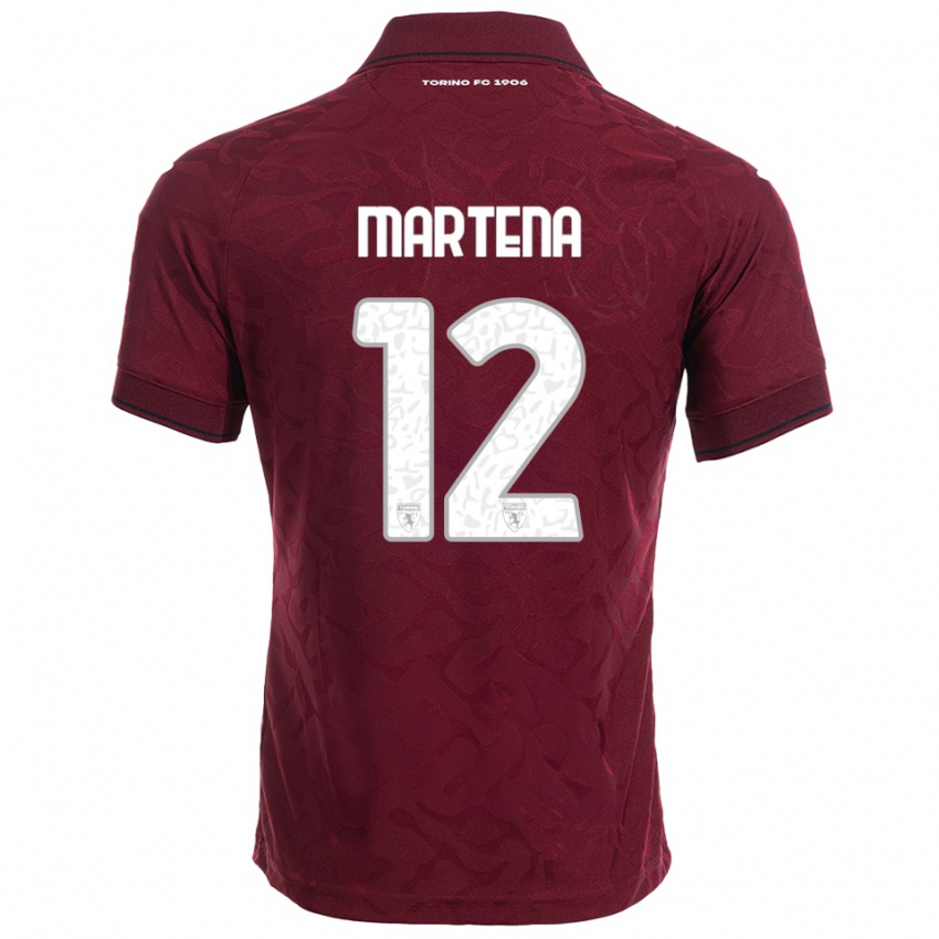 ילדים Gabriele Martena #12 בורגונדי לבן ג'רזי ביתית 2025/26 חולצה קצרה