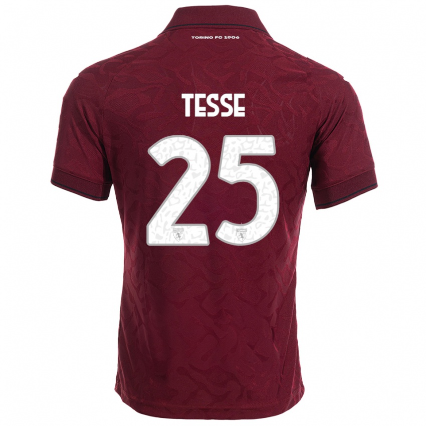 ילדים מנואלה טסה #25 בורגונדי לבן ג'רזי ביתית 2025/26 חולצה קצרה