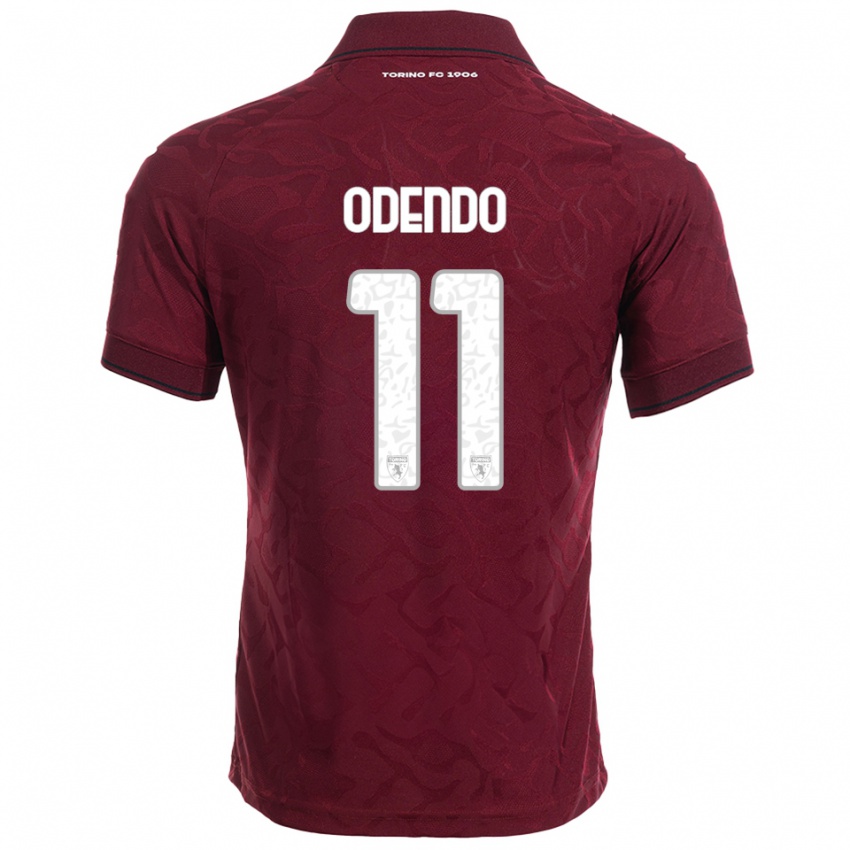 ילדים Patrick Odendo #11 בורגונדי לבן ג'רזי ביתית 2025/26 חולצה קצרה