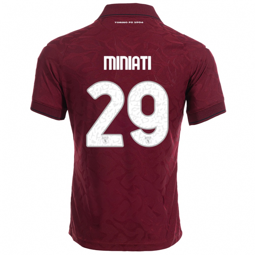 ילדים אליסה מיניאטי #29 בורגונדי לבן ג'רזי ביתית 2025/26 חולצה קצרה