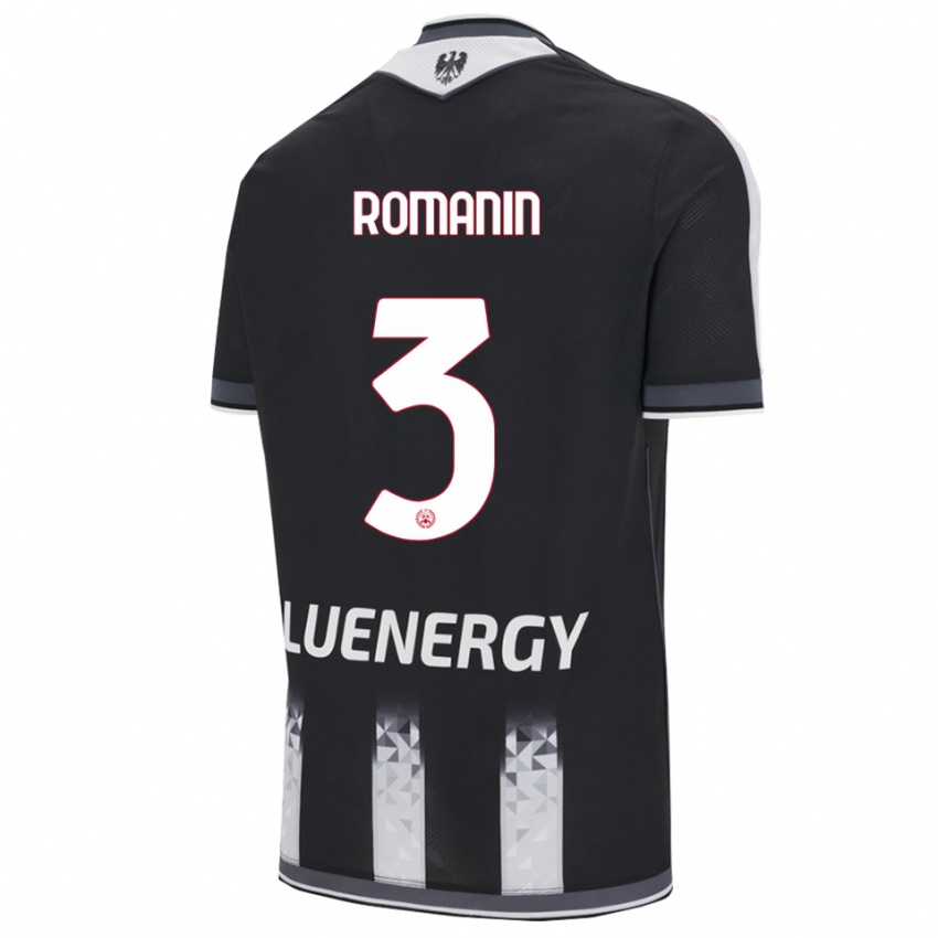 ילדים Mattia Romanin #3 שחור לבן ג'רזי ביתית 2025/26 חולצה קצרה