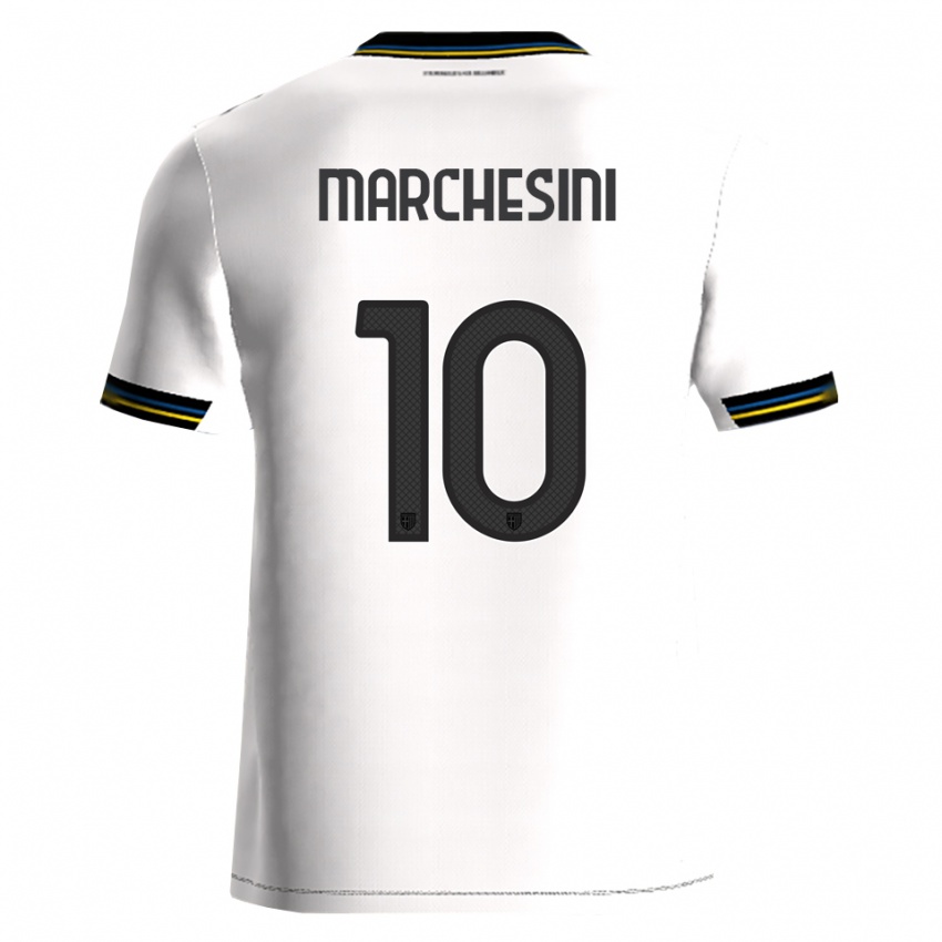 ילדים קוסימו מרצ׳סיני #10 לבן שחור ג'רזי ביתית 2025/26 חולצה קצרה