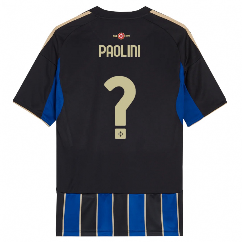 ילדים Andrea Paolini #0 שחור כחול ג'רזי ביתית 2025/26 חולצה קצרה