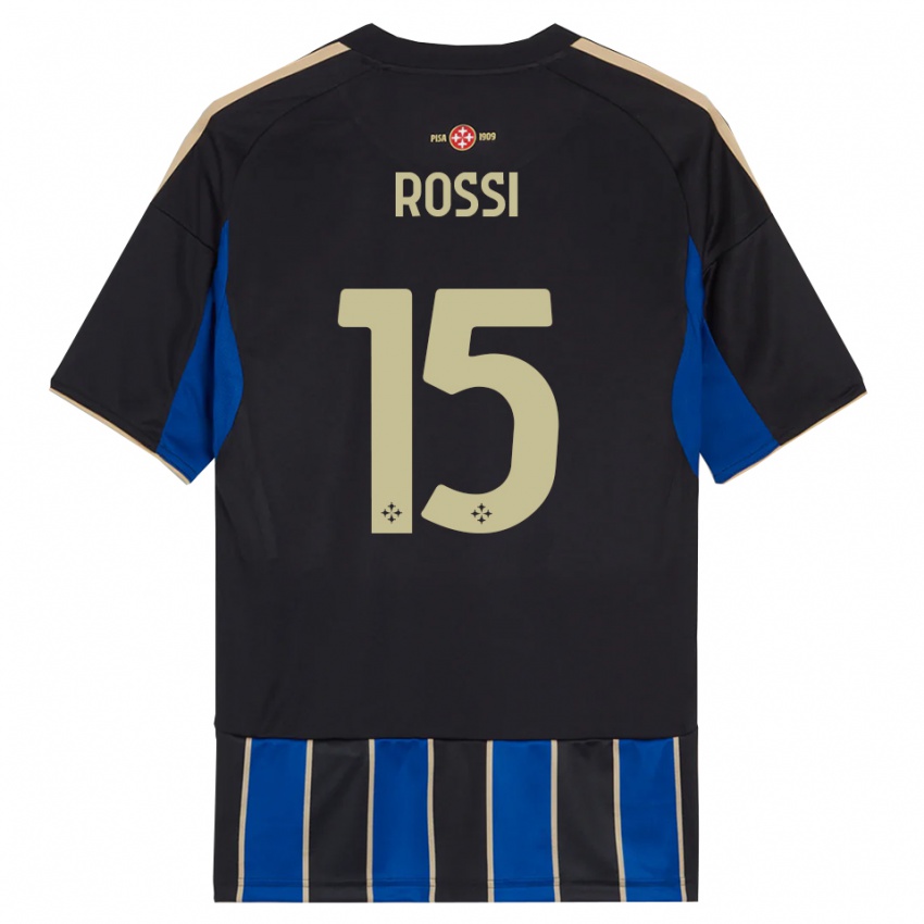 ילדים Jacopo Rossi #15 שחור כחול ג'רזי ביתית 2025/26 חולצה קצרה