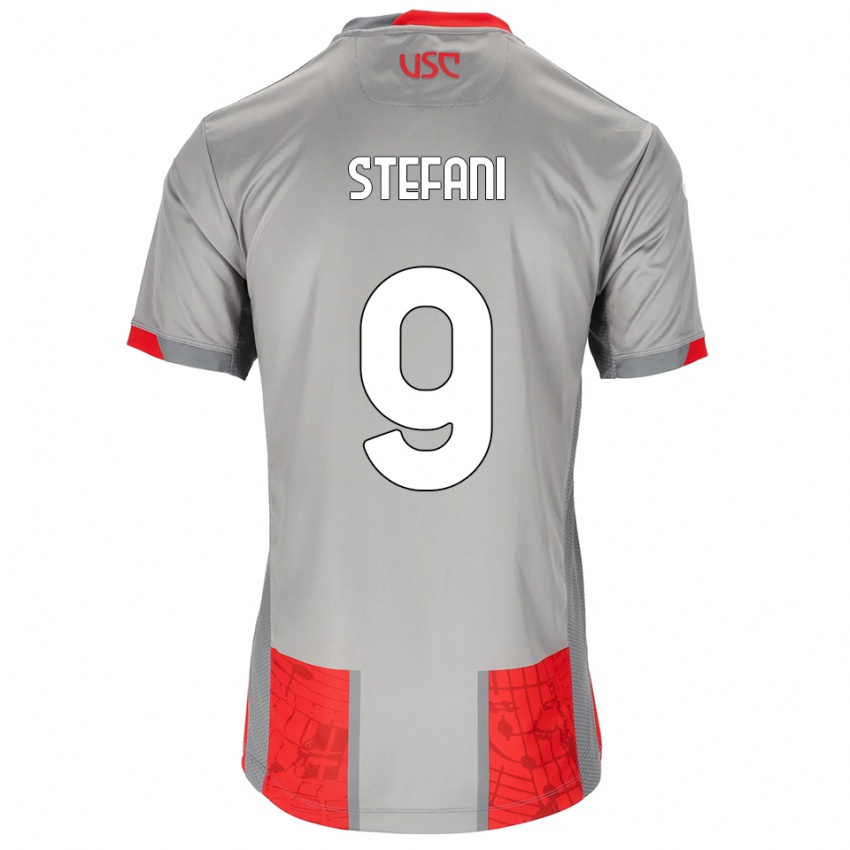 ילדים Christian Stefani #9 אדום אפור ג'רזי ביתית 2025/26 חולצה קצרה